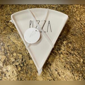 Rae Dunn Pizza pie shaped plates  - (1) set of 3 PIZZA, SLICE, PIE Brand New